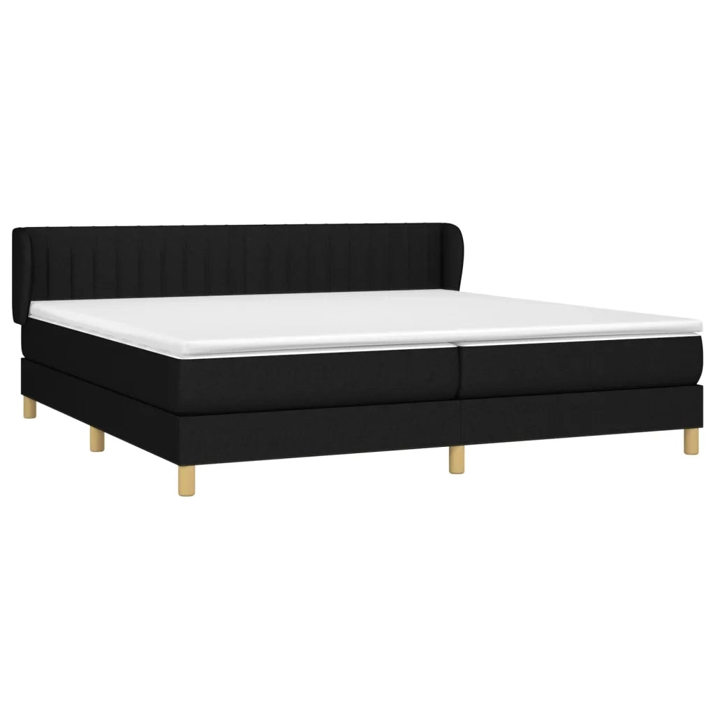 Giroletto a Molle con Materasso Nero 200x200 cm in Tessuto 3126991