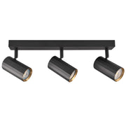 Plafoniera/Applique 3 faretti nero-oro GU10 Nicea Polux