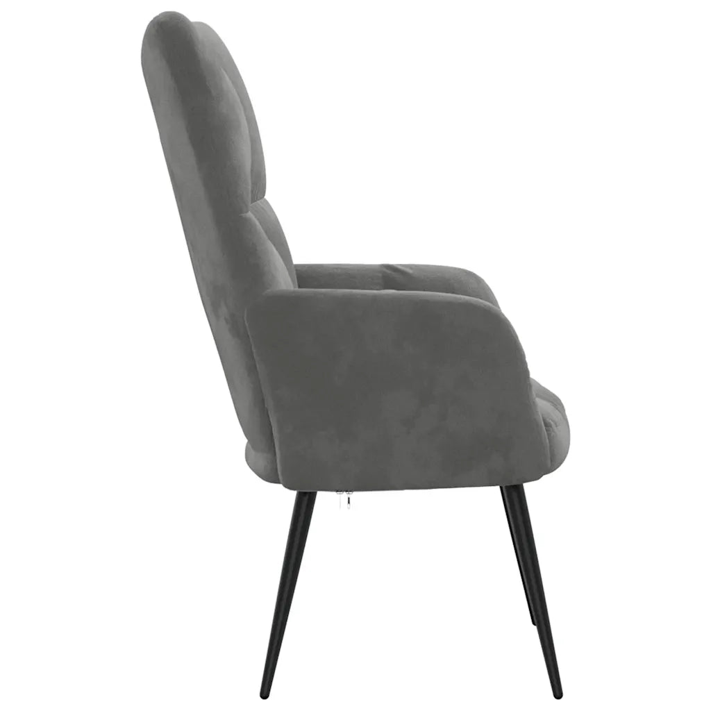 Sedia Relax Grigio Scuro in Velluto 328074