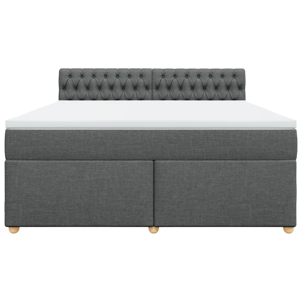 Giroletto a Molle con Materasso Grigio Scuro 180x200 cm Tessuto