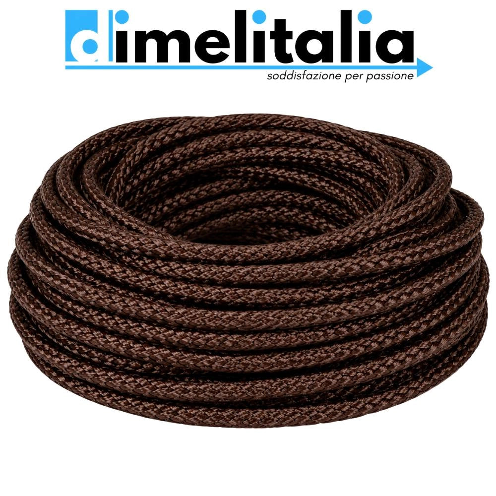 Cavo elettrico intrecciato in tessuto marrone per impianti a vista *** lunghezza metri 50, sezione conduttore 3x2,5mm...
