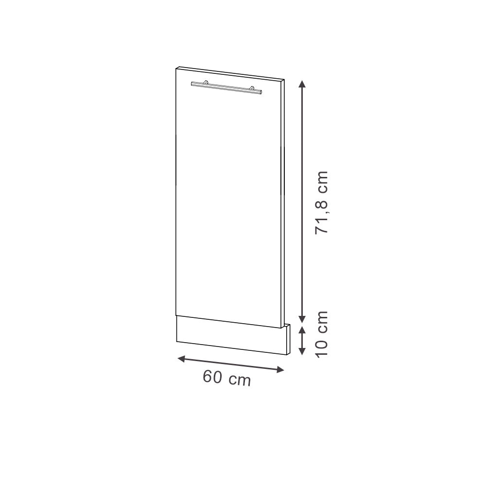 Pannello frontale della lavastoviglie Fame-Line Antracite lucido/Antracite 60 cm, PL Marmo Vicco