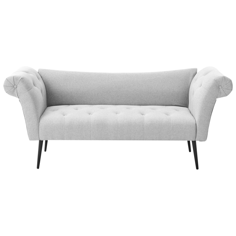 Chaise Longue in tessuto Grigio chiaro e Gambe con gambe in metallo dorato