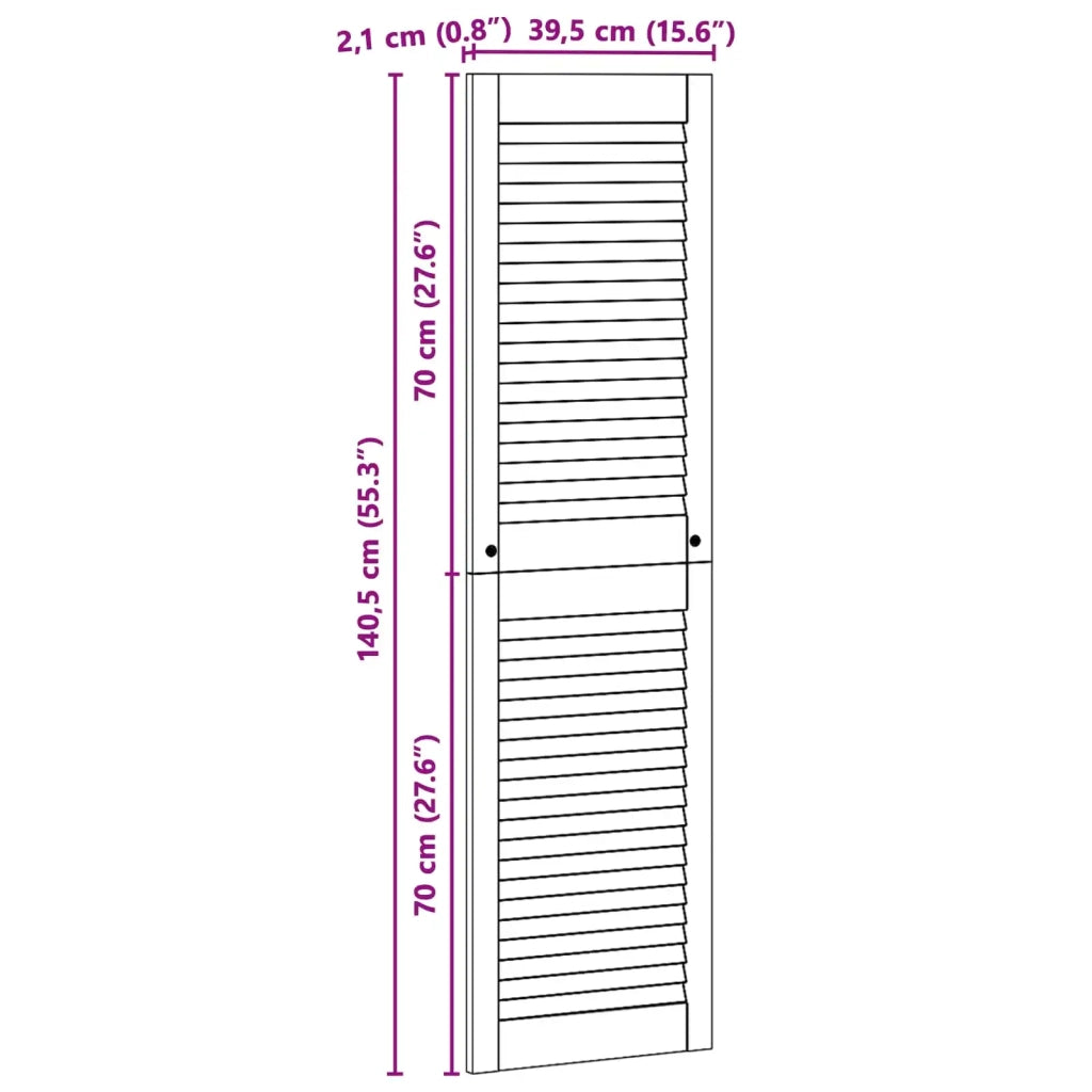 Porta per Armadio 4 pcs Naturale 140,5 x 2,1 x 39,5 cm 3394497
