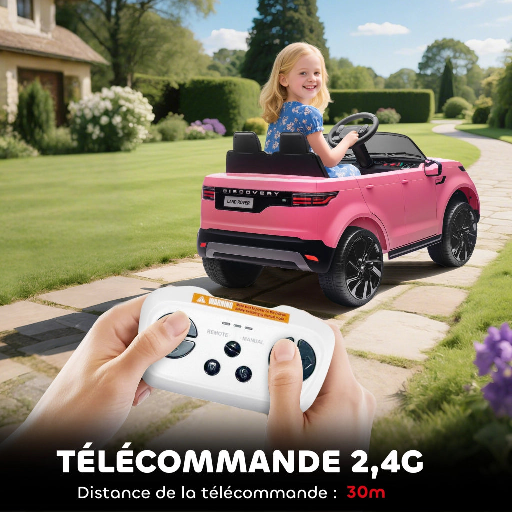 Auto elettrica per bambini Land Rover Discovery 12V - Xylo - rosa, telecomando 2.4G, 105x68.5x58cm