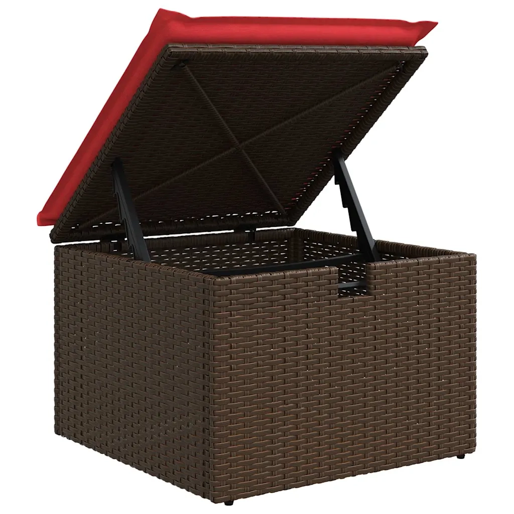 Set Divano da Giardino 6 pcs Marrone e Rosso polyrattan 3358873