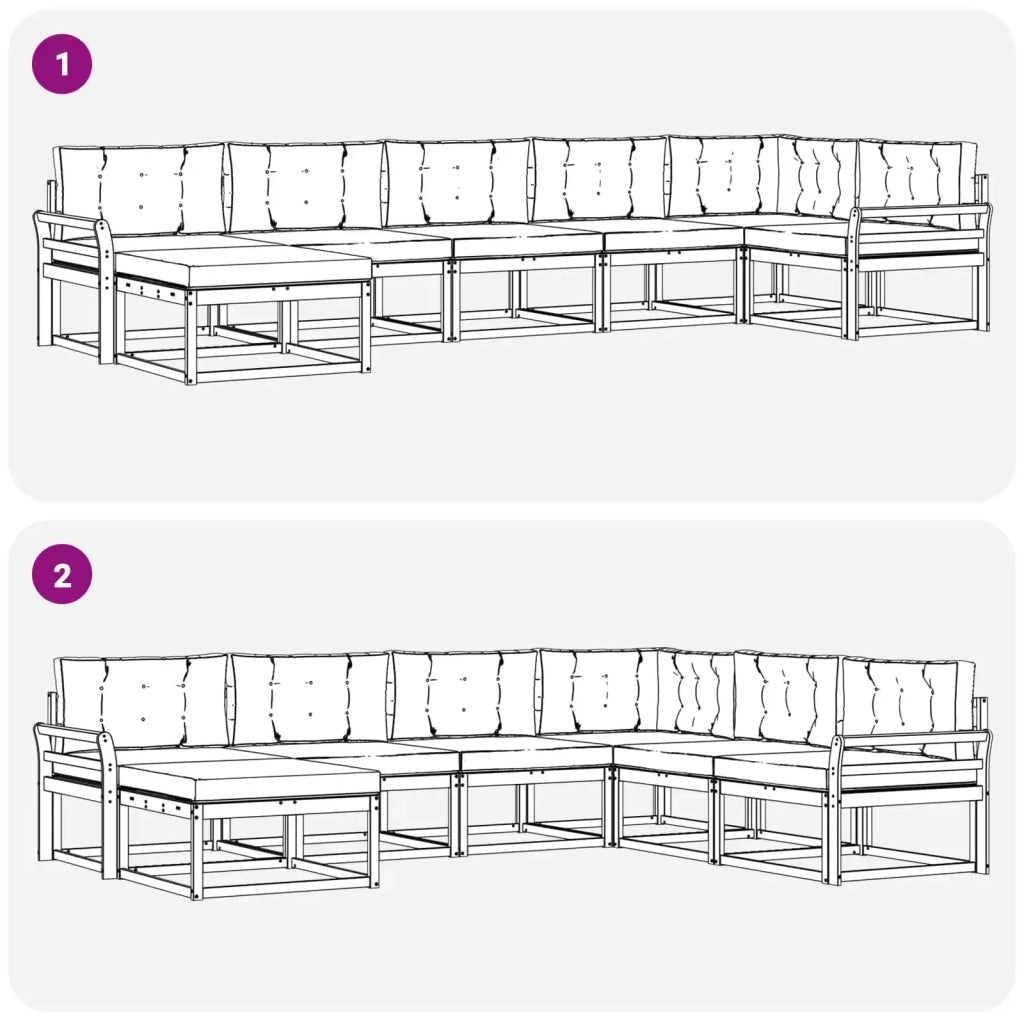 Set di divani da esterno 7 pcs Bianco e Grigio Chiaro 3388905