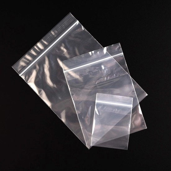 300 Sacchetti in Plastica - 300 Stuks - Sacchetti Vetrati - Chiusura a Ritaglio - Impermeabili - Chiusura a Grip - 3 Dimensioni (4x6cm, 7x10cm, 9x13cm) - Borse da Ripostiglio