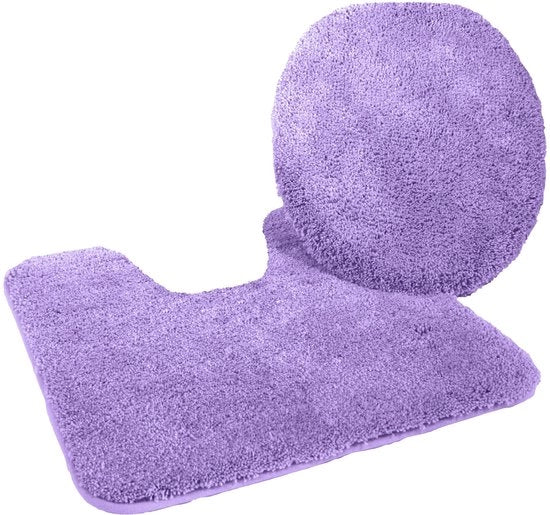 Set di tappeti da bagno 2 pezzi, 47x50 cm + 50x55 cm con foro, viola