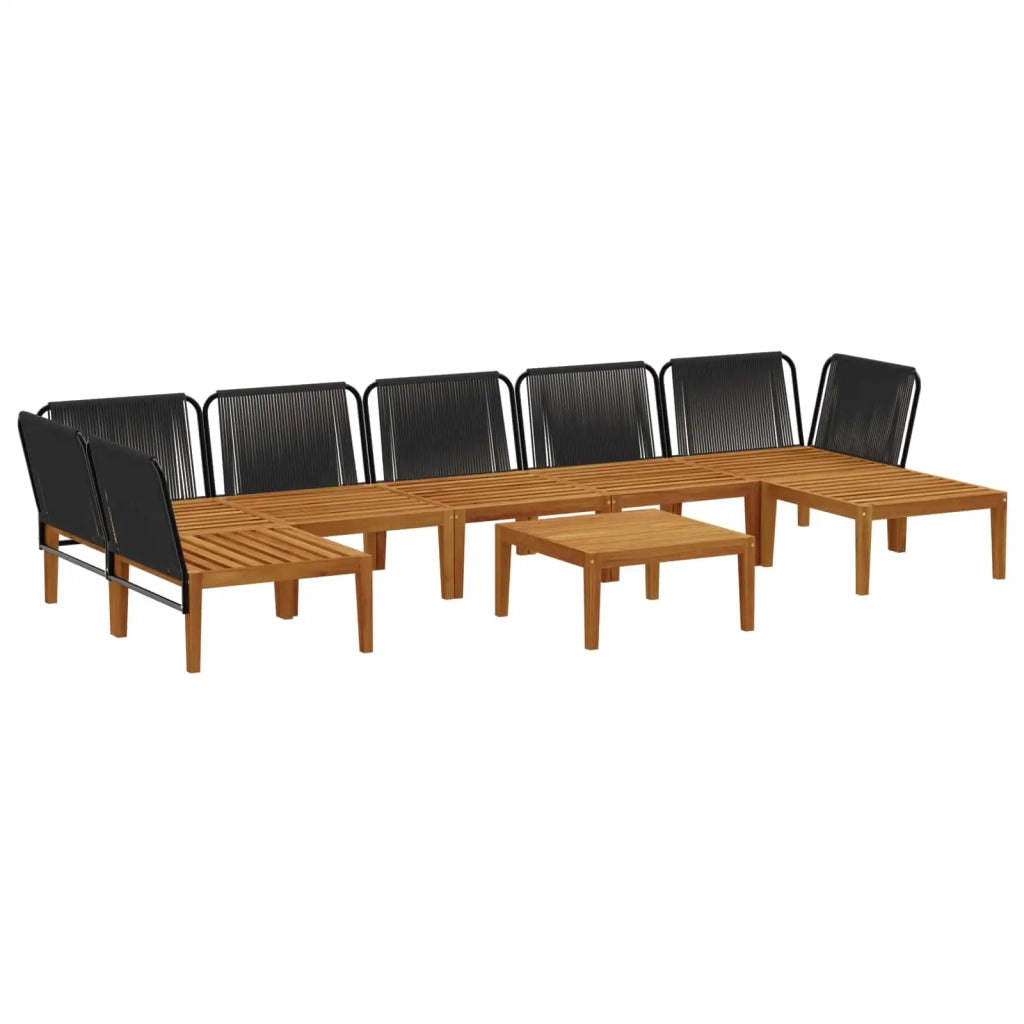 8 pcs Legno massiccio di acacia e corda Naturale 3407761