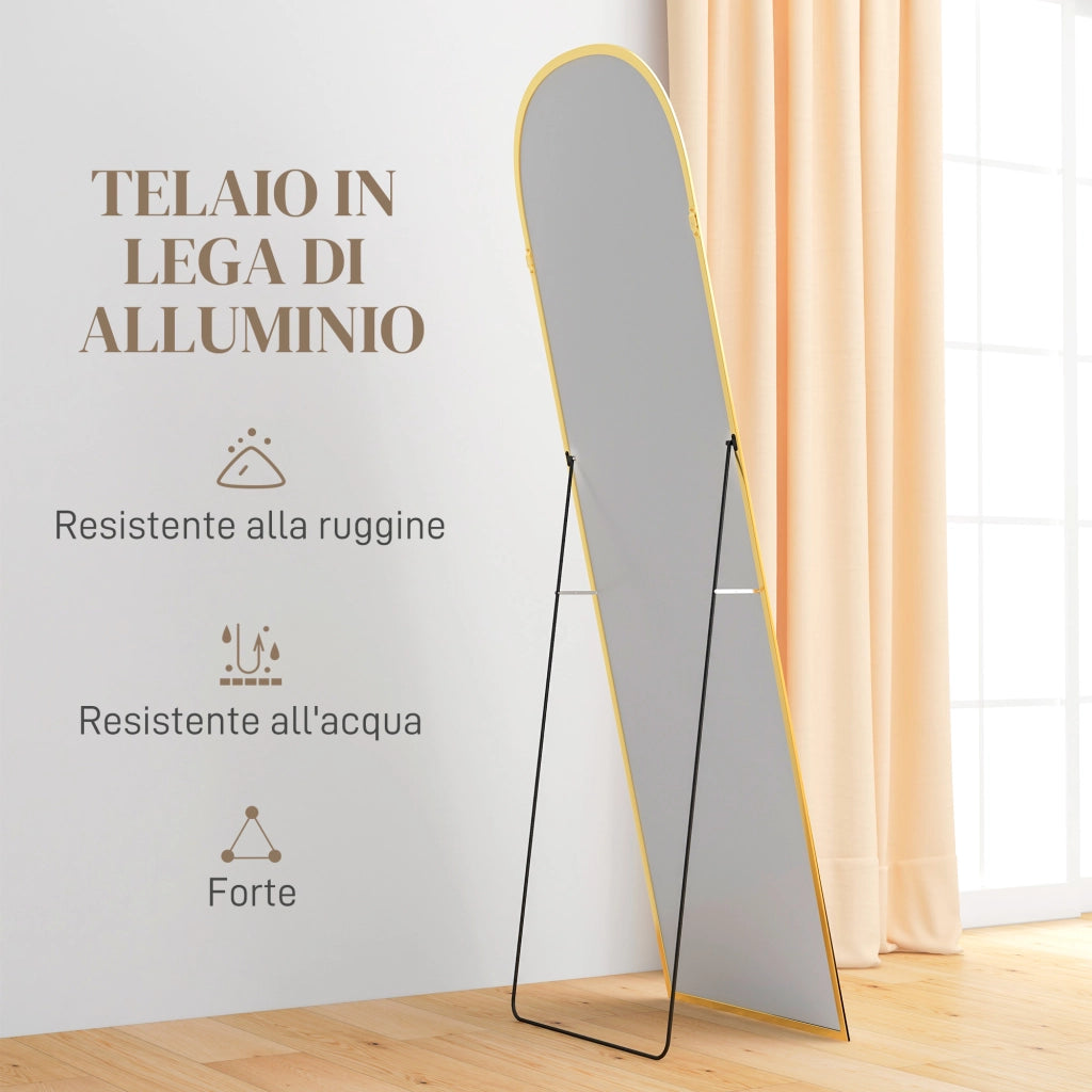Specchio Moderno ¨C Minimal ¨C Oro Lega Alluminio 50x170cm