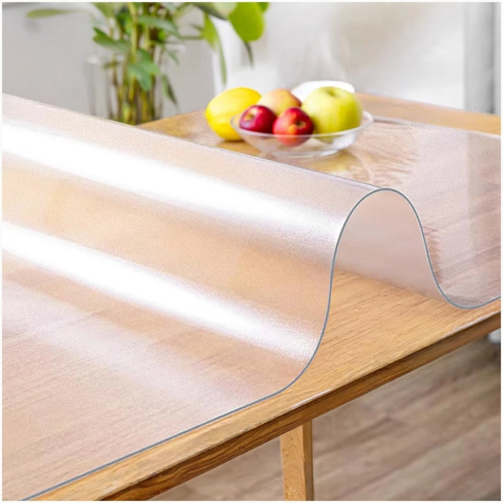 Tovaglia Trasparente Satinata Pellicola Pvc Opaca Copritavolo Antimacchia Spessa 100x60 Cm Chiara