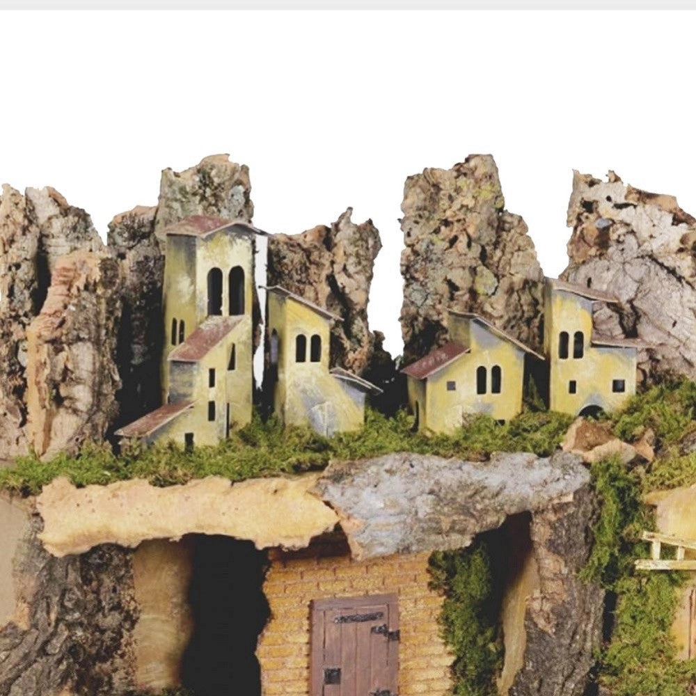 Trade Shop - Set 12 Casette Per Presepe Napoletano Natale Casa Presepio In Sughero 6x8x5cm -