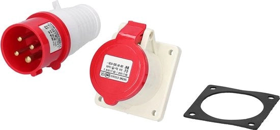 Contatto a 3 fasi per 380V-415V 16A, contenitore in incasso impermeabile, scatola di connessione per pannello femmina.