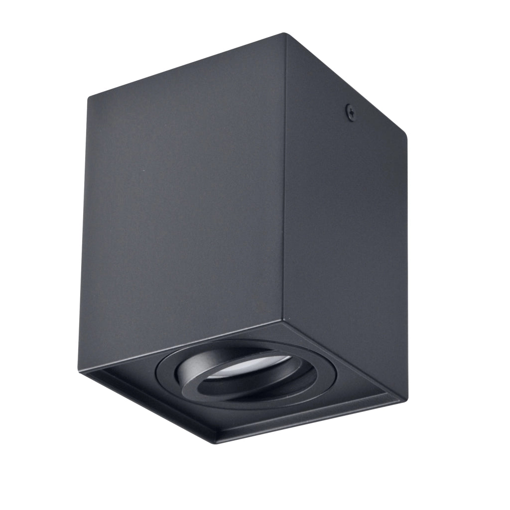 Plafoniera spot quadrata nera 1 luce GU10 HADAR Polux