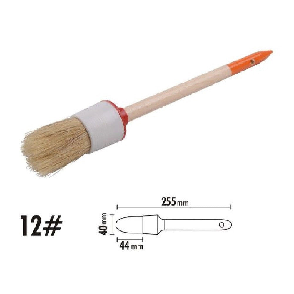 Trade Shop - Pennello Pittura Maniglia In Legno Setole Naturali A Testa Tonda 44 Mm 12" 90294 -