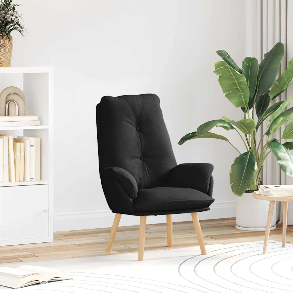Poltrona | Sedia Relax Nero 69 x 74 x 93 cm Tessuto e compensato