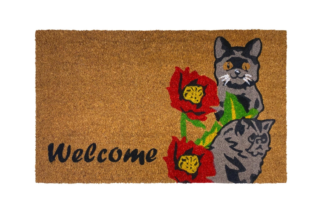 Zerbino Ingresso Casa In Fibra Di Cocco Con Base In Pvc  Kittens
