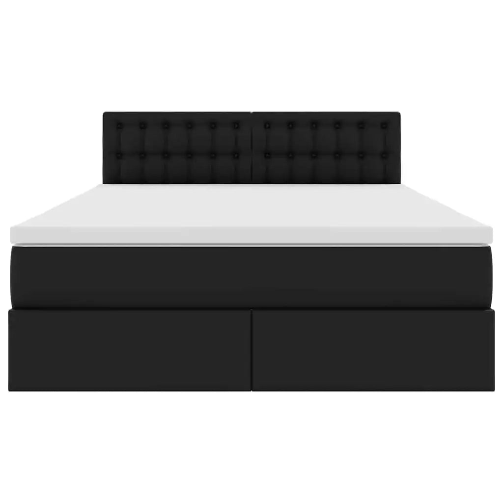 Letto con contenitore e materasso Nero 140 x 200 cm