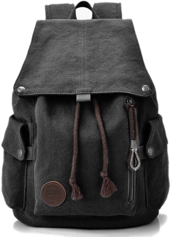 Zaino da Campeggio Vintage per Viaggi Sport Università Zaino da Viaggio Zaino da Scuola per Uomo Donna Ragazza Ragazzo Adolescente Borse da Campeggio (Nero)