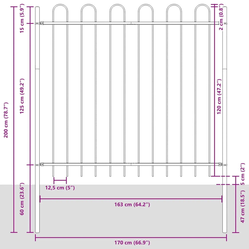 Recinzione per Giardino 2 pcs Bianco 3,4 x 1,2 m 3334041