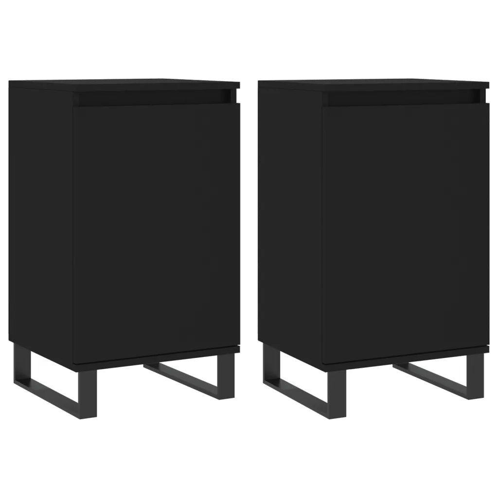 Credenze 2 pz Nere 40x35x70 cm in Legno Multistrato 831071