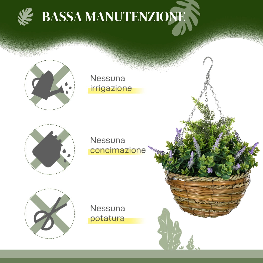 Vasi da fiore appesi artificiali Lisianthus ¨C Minimal ¨C Viola