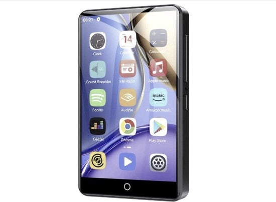 Spettatore MP4 con Bluetooth e WiFi 80GB, lettore di musica MP3 e MP4, schermo touchscreen da 4 polliche 1080P, lettore di musica Android portatile con accesso a Spotify e Play Store (Nero)