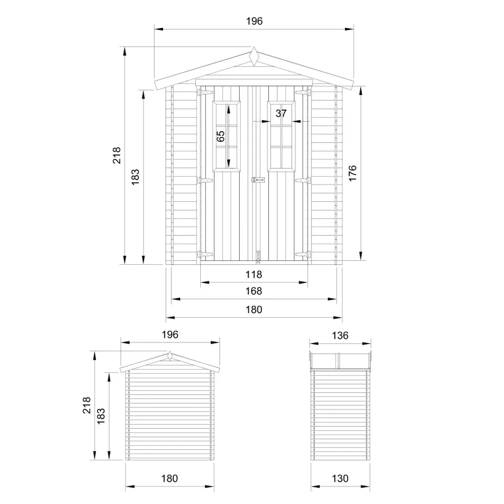 TIMBELA M367C Casetta da Giardino in Legno - 1.98 m2