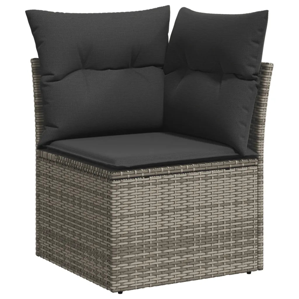Set Divani da Giardino con Cuscini 7pz Nero Polyrattan 3227945