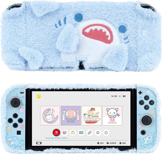 Protezione in piuma per Nintendo Switch OLED e Joy-Con con assorbimento di shock e protezione anti-scalfia.