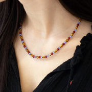 Collana vintage fatta a mano con perline di cristallo marrone, regalo di Natale per donna, regalo di compleanno