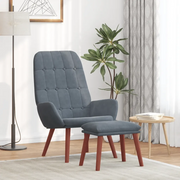 Poltrona Relax con Poggiapiedi Grigio Scuro in Velluto 3315139