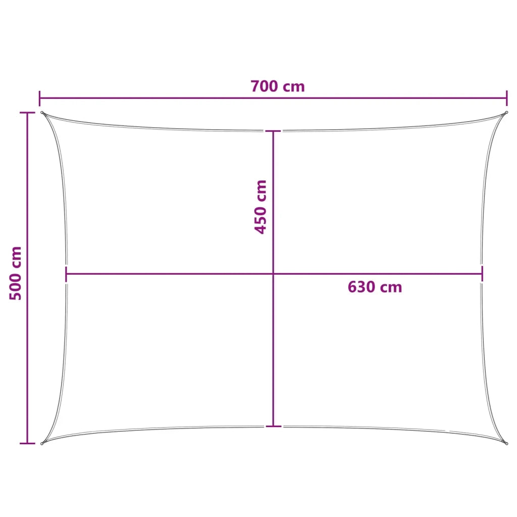 Vela Parasole | Telo Ombra | Vela da ombra Blu e Bianco 5 x 7 m HDPE