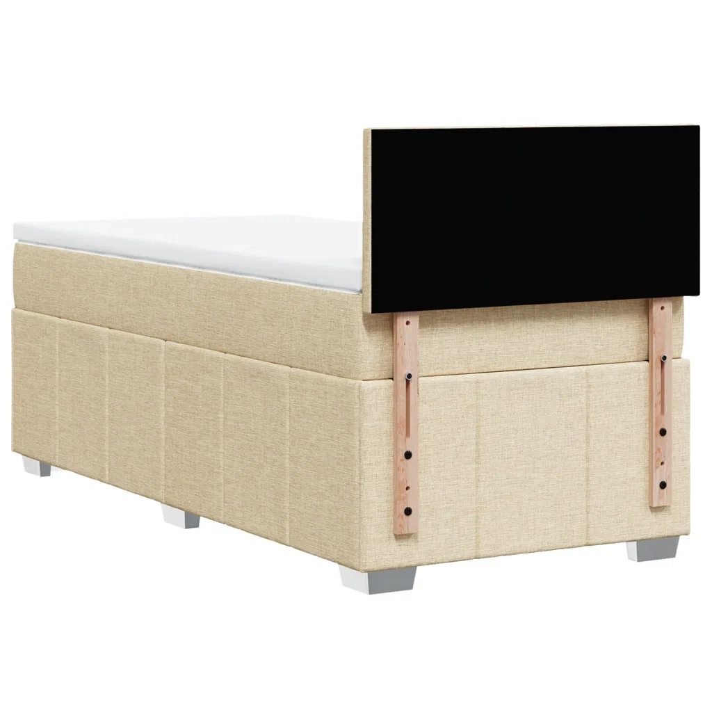 Giroletto a Molle con Materasso Crema 90x200 cm inTessuto 3289249