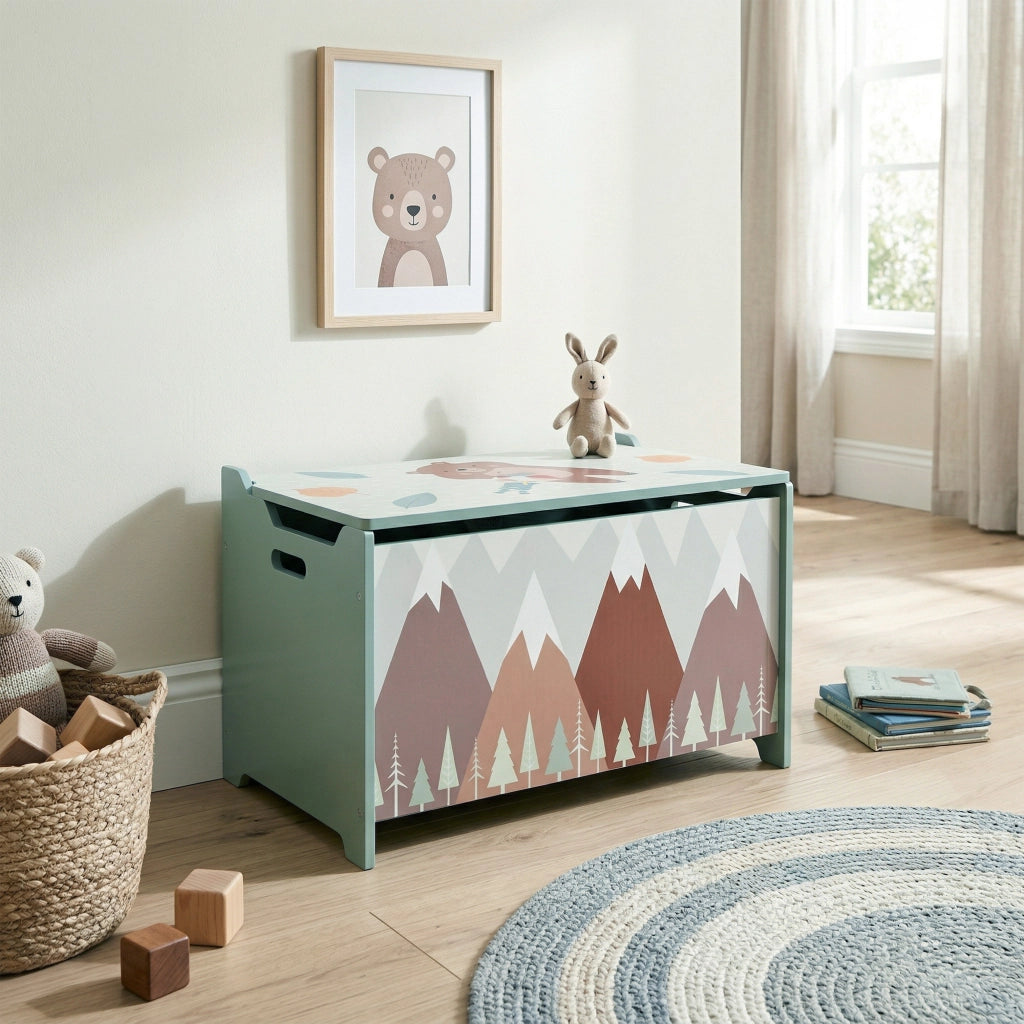 Casetta Giocattoli con Coperchio ¨C Zephmum ¨C Verde 60x40x30