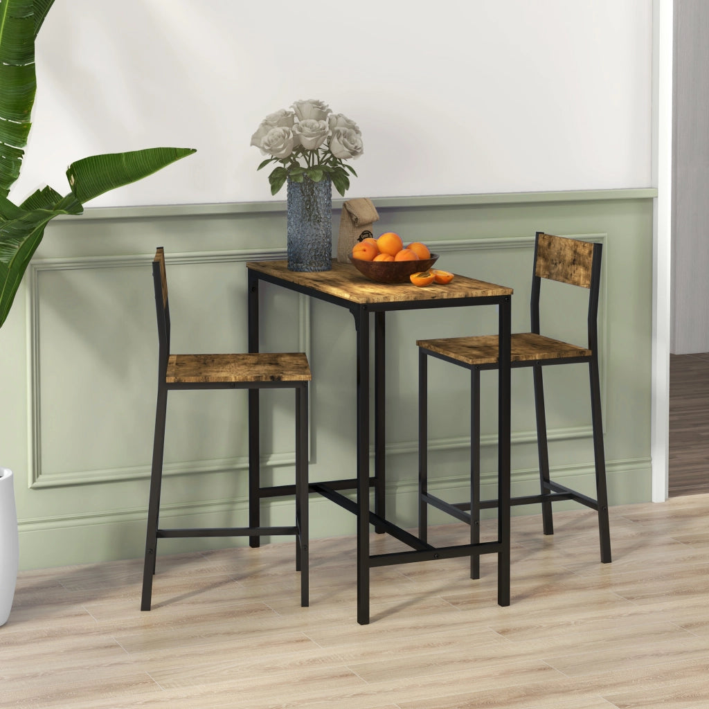 Set Bar ¨C Minimal ¨C 3 Pezzi, MDF, Metallo, Marrone