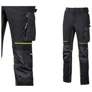 U-Power PE145BC Atom Pantalone da Lavoro Slim Fit 4 Way Stretch idrorepellente traspirante colore Nero
