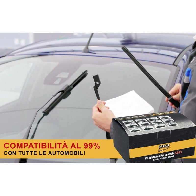 Kit 10 Attacchi B7 Per Spazzole Tergicristallo S985 Flat e T191 Ibrida Lexus NX200 NX300H Landrover Toyota Alpha