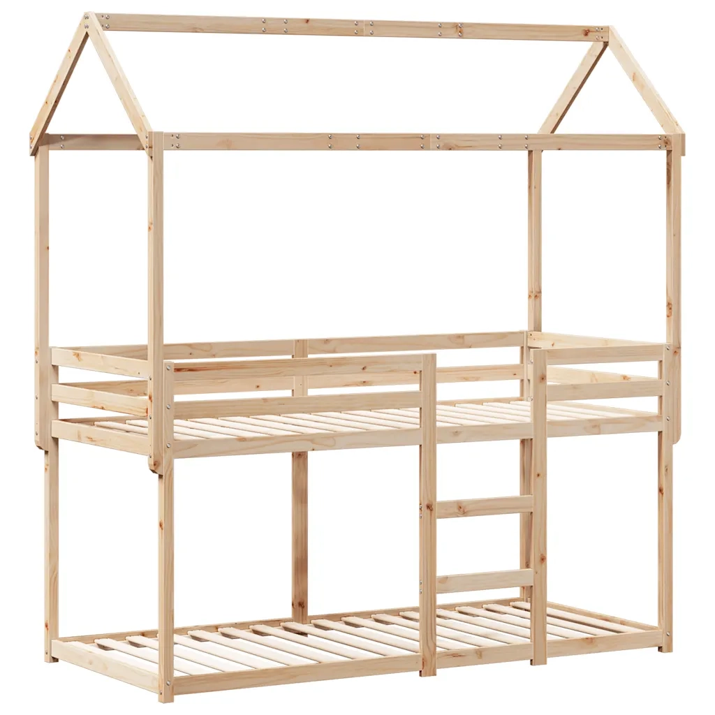 Letto a Castello senza Materasso 90x190 cm Legno di Pino 3282124