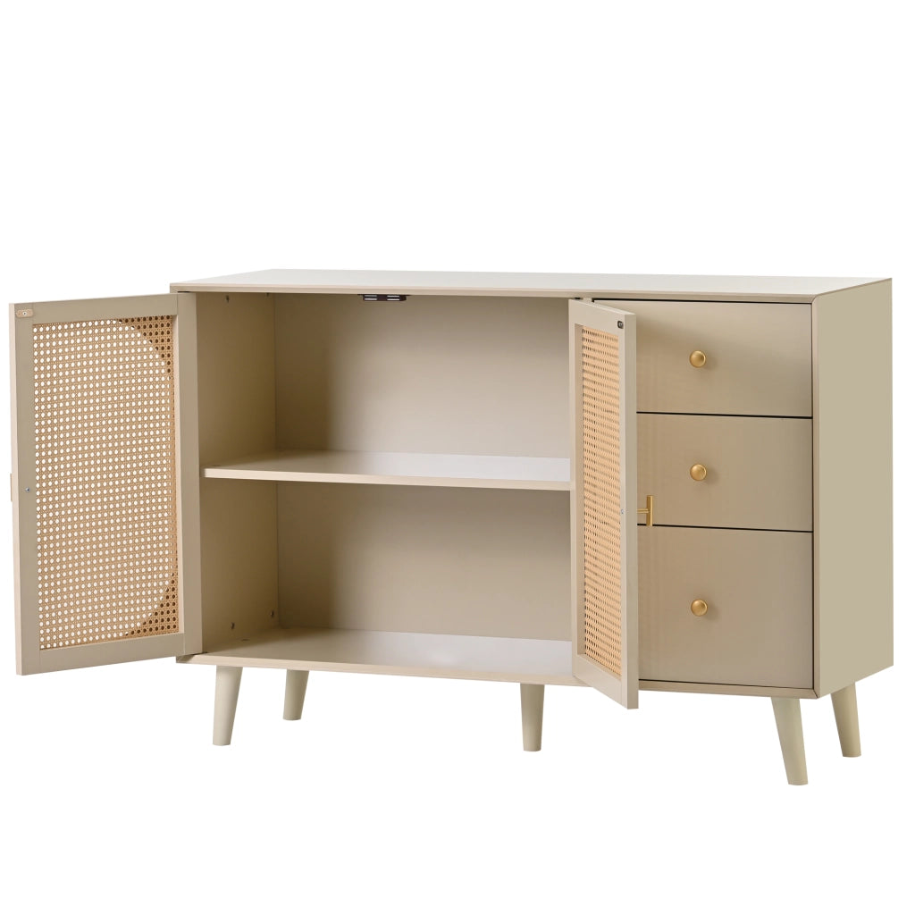 Mobile TV con Ante e Cassetti ¨C MINIMAL ¨C Bianco Crema, 120 cm
