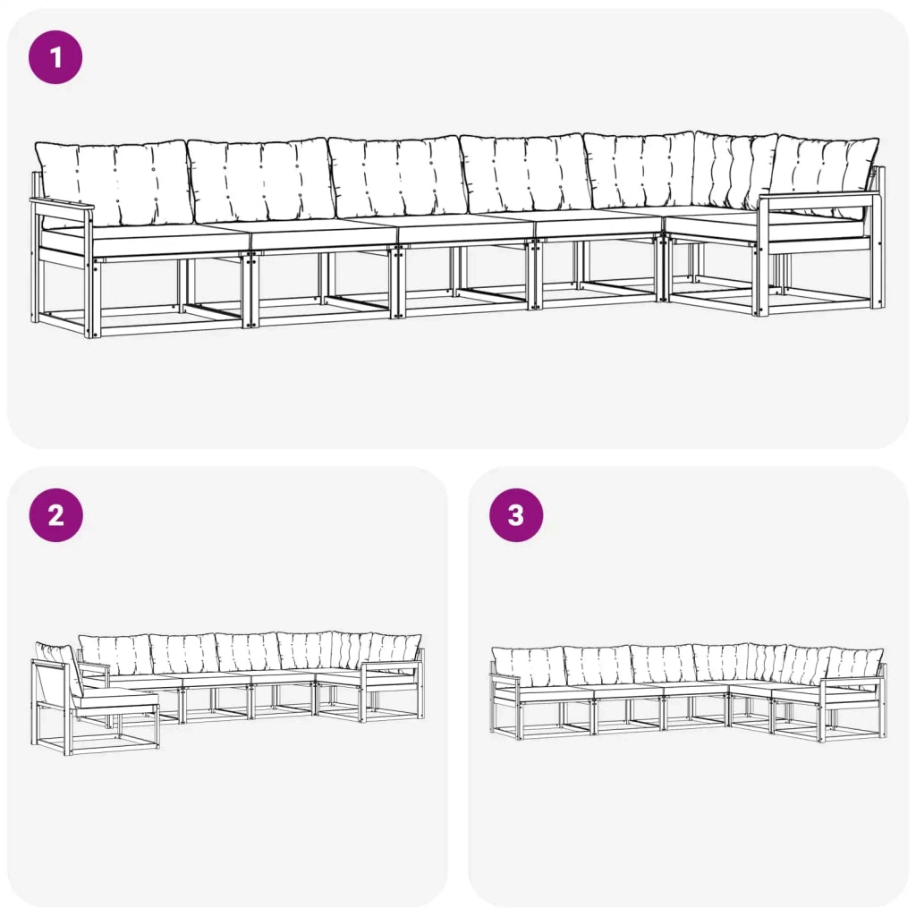 Set di divani da esterno 6 pz Bianco e Beige 3388727