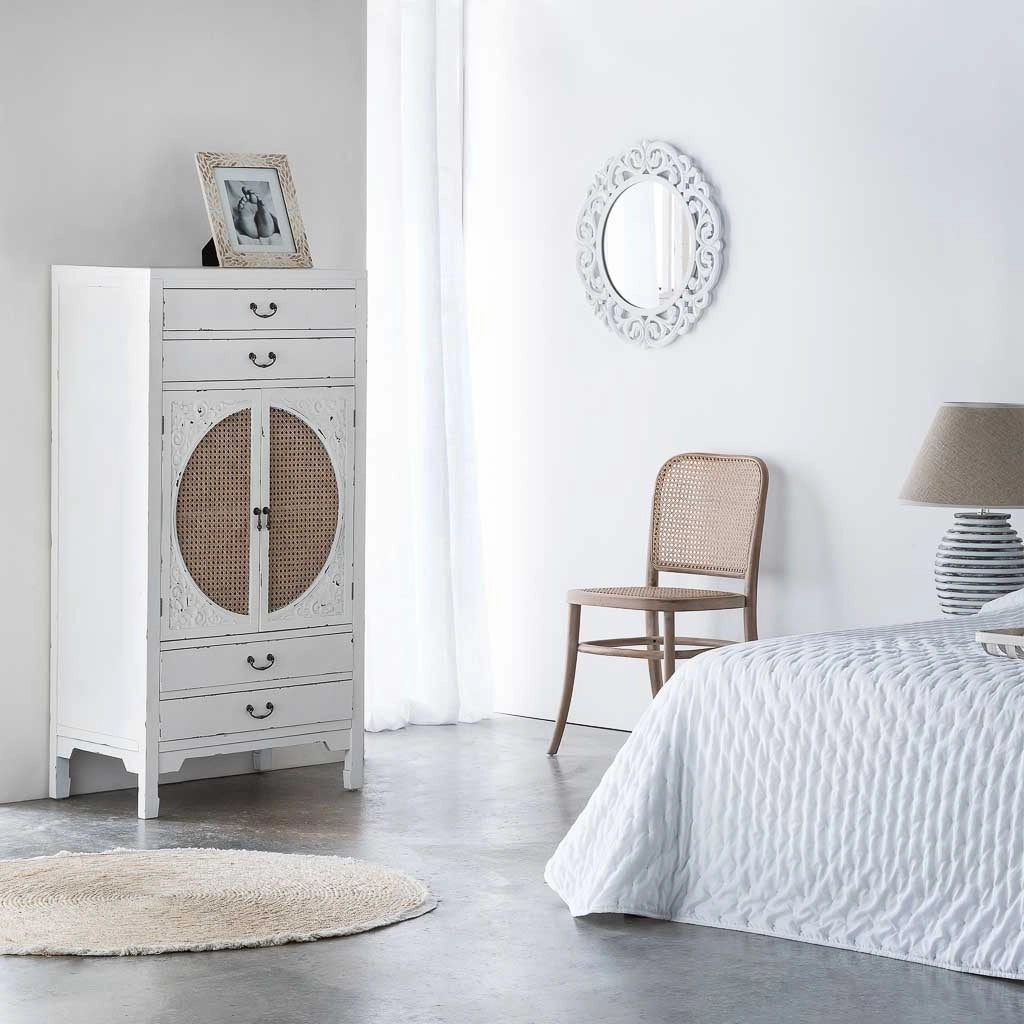 Sedia in legno e rete marrone 44x40x48/83h