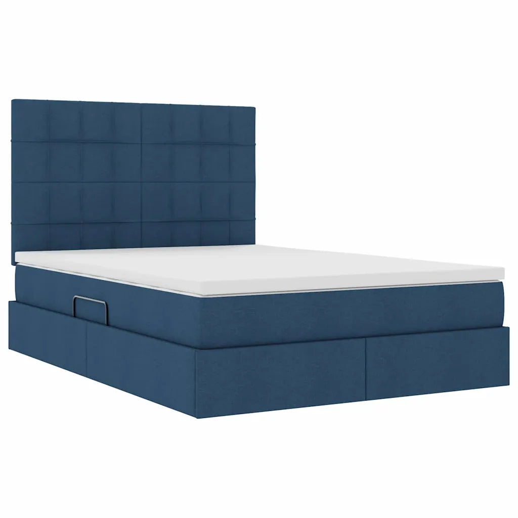 Letto con contenitore e LED con led Blu 140 x 200 cm Poliestere 3372425