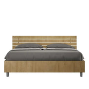 Letto matrimoniale con rete 160x200 testata inclinata con doghe quercia Ankel