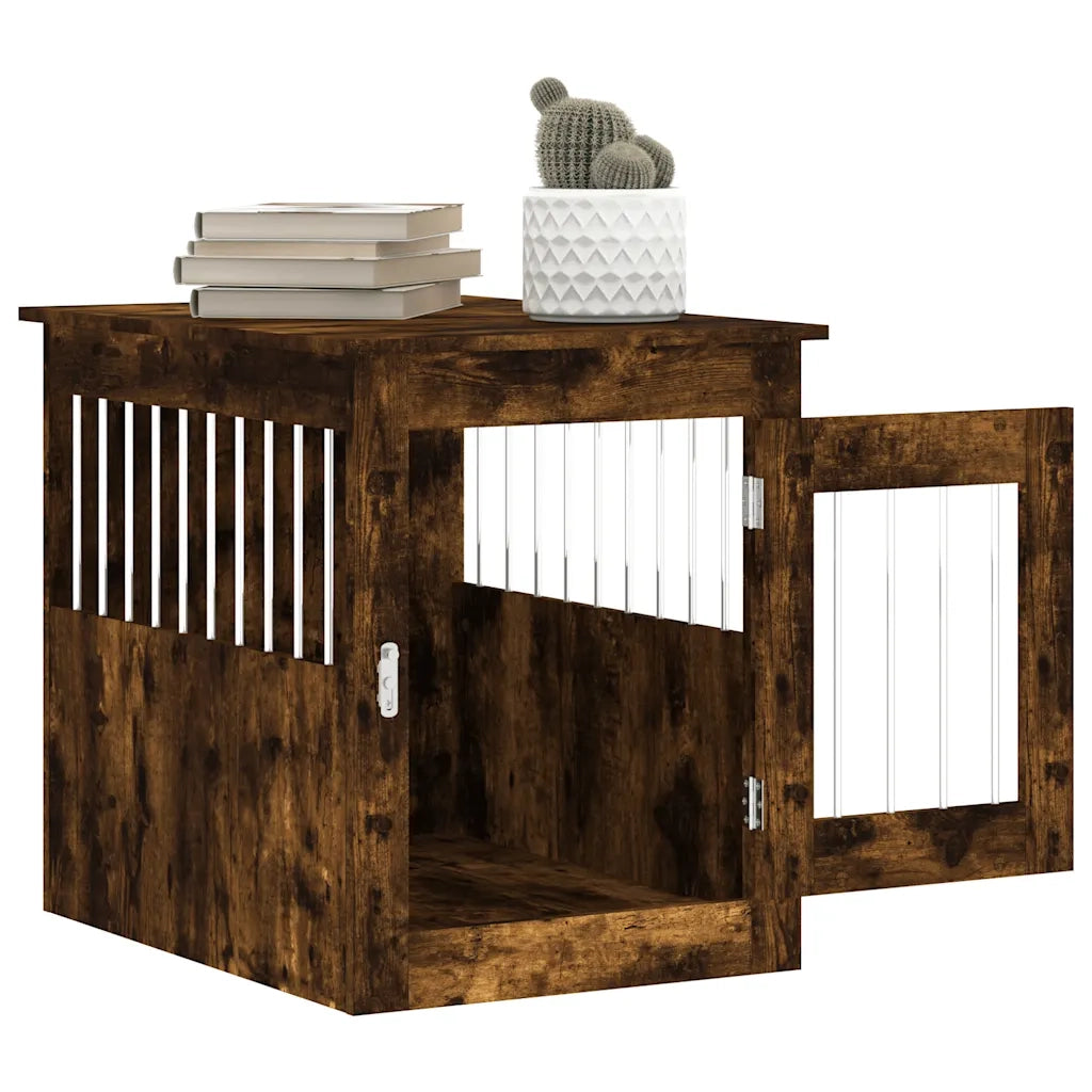 Gabbia Cani da Arredamento Rovere Fumo 55x75x65cm Multistrato 838320