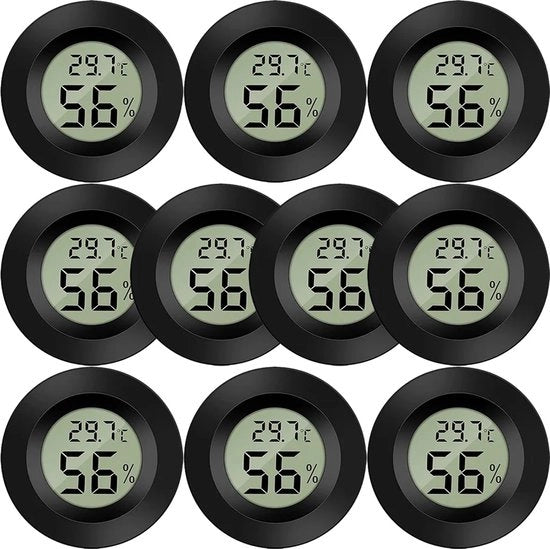 10 termometri e igrometri digitali mini, rotondi
