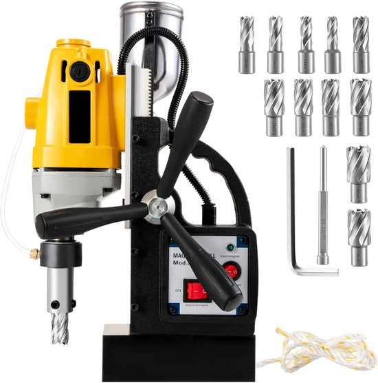 Macchina a magneti per foratura - Macchina per forare - Persi elettrici - Macchina per forare con testa magnetica - Foratura con magneti - Foratura con testa magnetica - 1100W - 40mm - Apparecchio a magneti per foratura - Norma industriale per foratura
