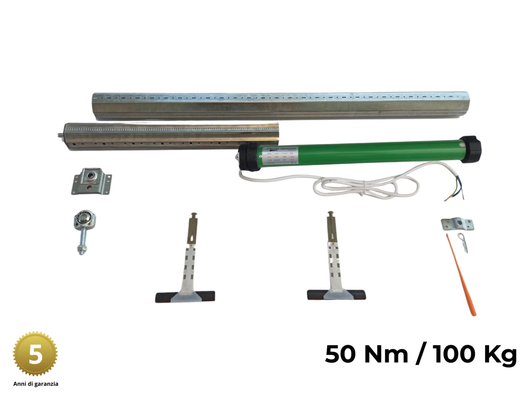 Kit tapparelle elettriche 100 kg 50 Nm Rullo da 160 cm a 195 cm Completo con Molle di Sicurezza