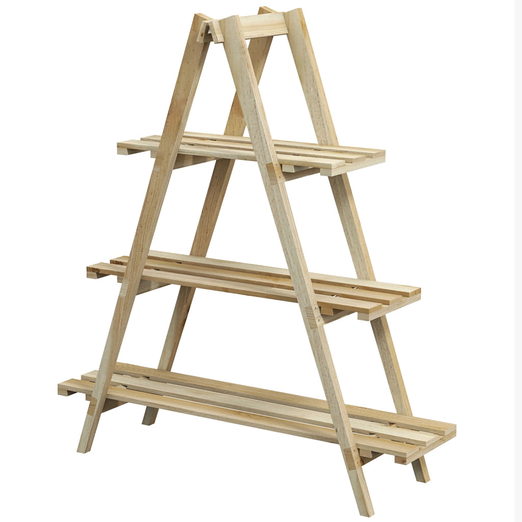 Portapiante a Doghe Verticale 3 Livelli ¨C Minimal ¨C Legno 100x36x112 cm